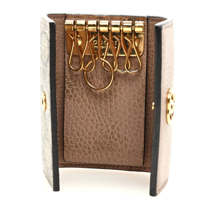 Gucci Dollar Calfskin GG Supreme Monogram GG Marmont 6 Key Holder Case Porcelain Rose Beige Ebony 5 of 8