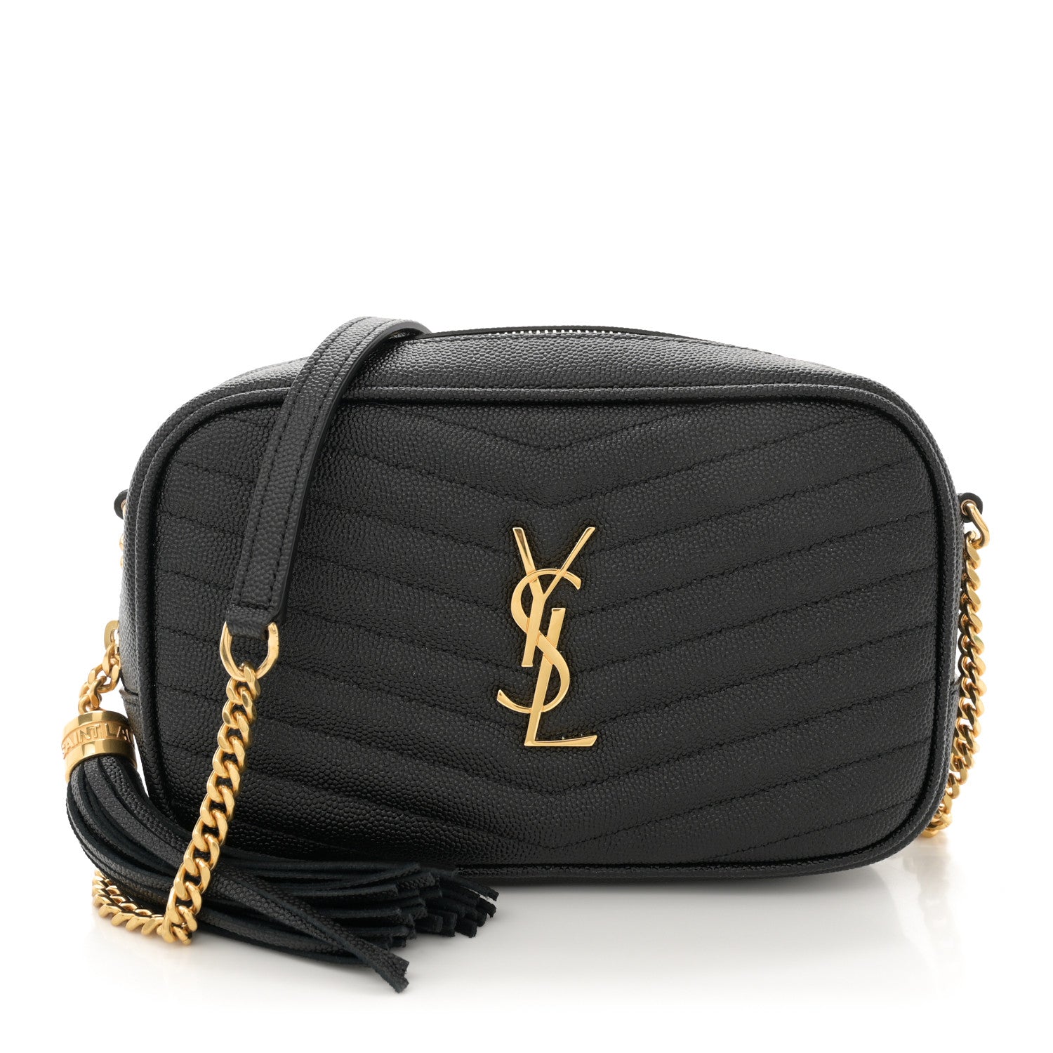 Saint Laurent Grain De Poudre Matelasse Monogram Mini Lou Camera Bag Black 1 of 11
