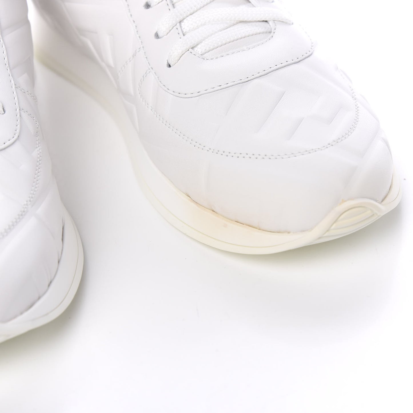Nappa Macro FF Embossed Womens High Top Sneakers 39 White Ice