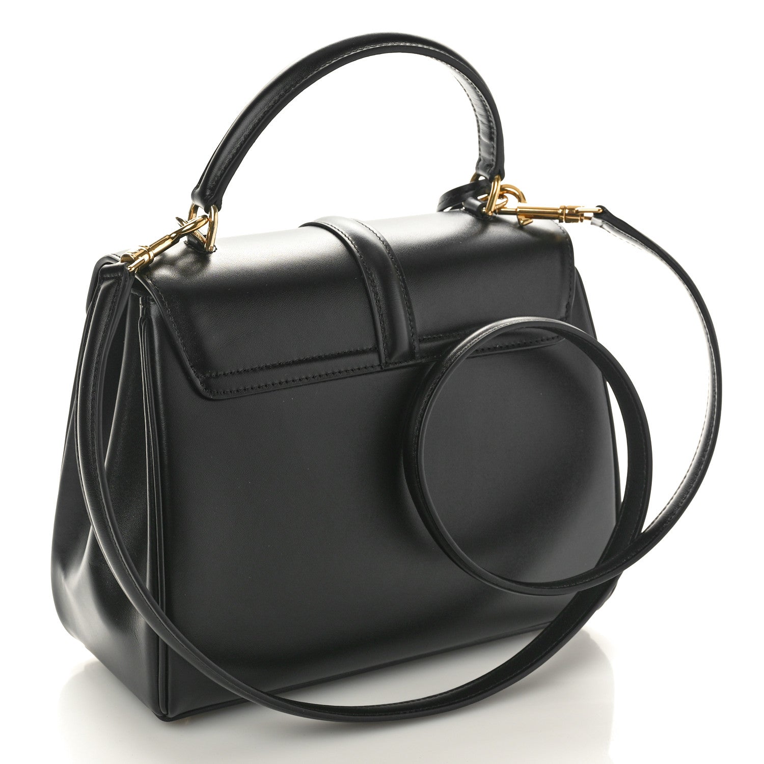 Celine Satinated Calfskin Small 16 Top Handle Bag Black 3 of 10
