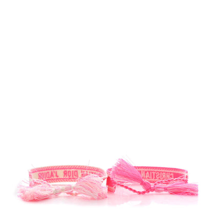 Christian Dior Woven Cotton J'Adior Friendship Bracelet Set Fluo Pink 3 of 4