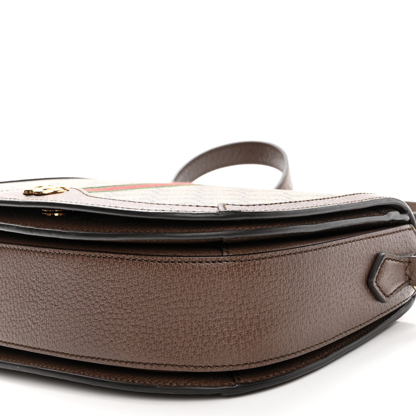 GG Supreme Monogram Web Small Ophidia Flap Messenger Bag Brown