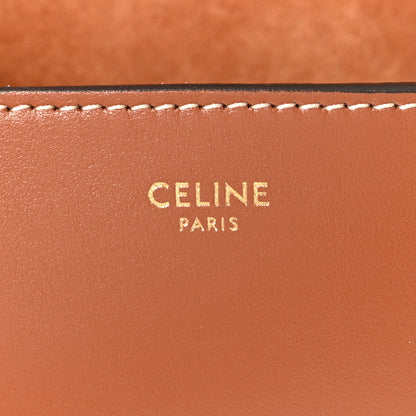 Celine Smooth Calfskin Cuir Triomphe Embroidered Folco Crossbody Bag Tan 6 of 10