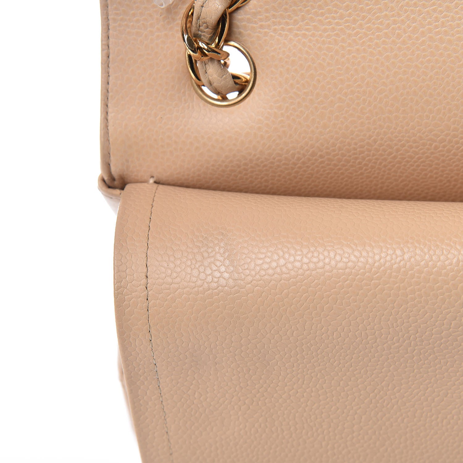 Chanel Caviar Quilted Jumbo Double Flap Light Beige 25 of 26