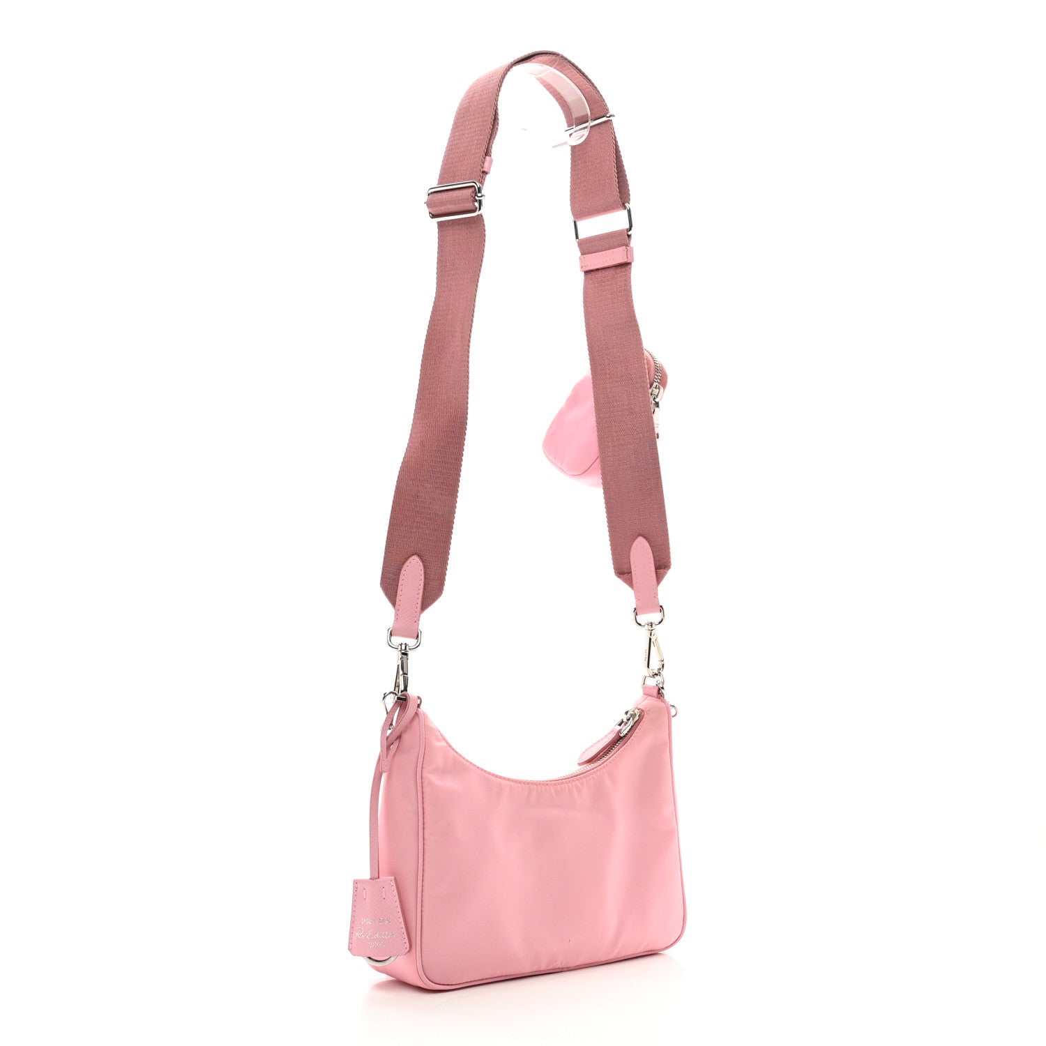 Prada Nylon Re-Edition 2005 Shoulder Bag Rosa 3 of 11