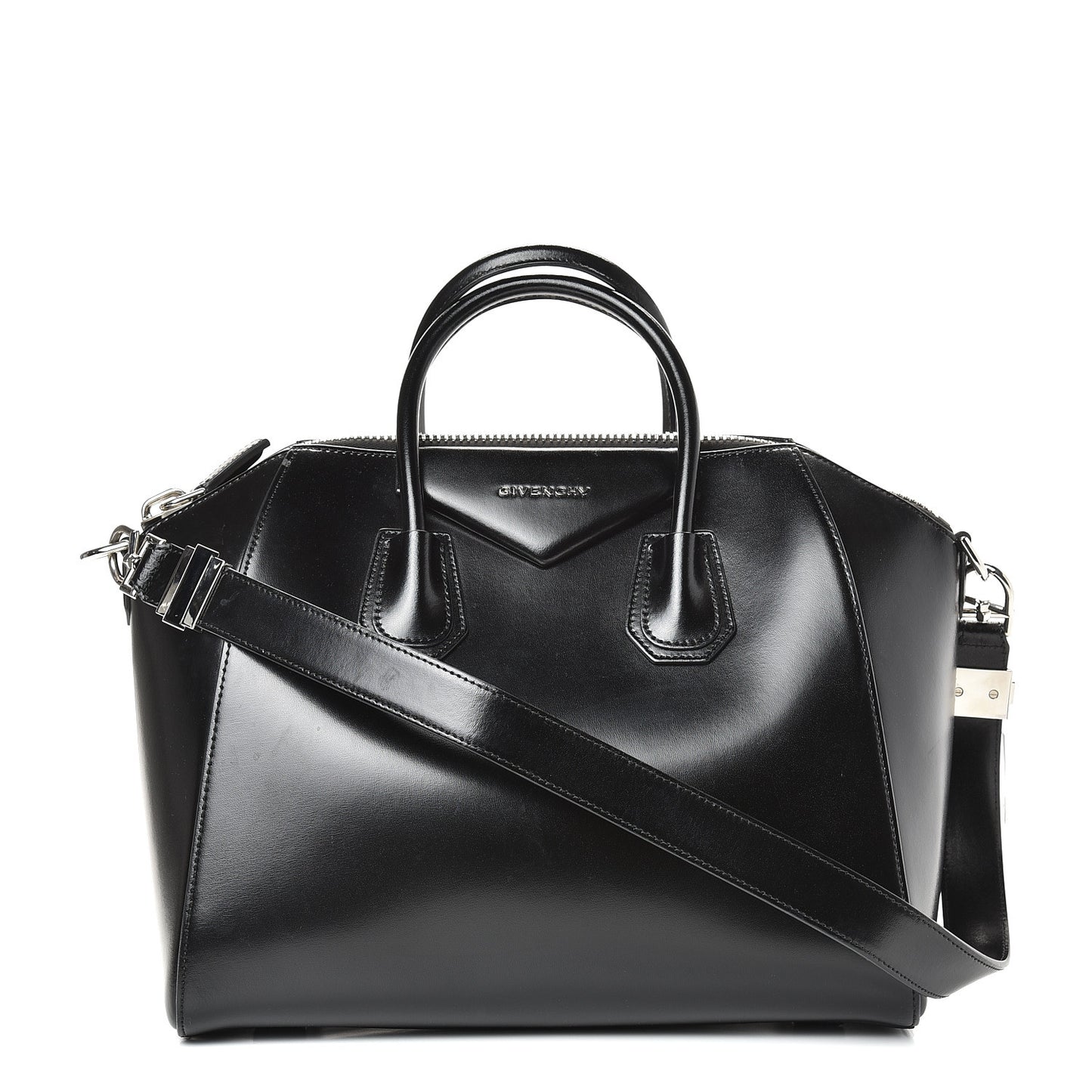 Shiny Lord Calfskin Medium Antigona Black