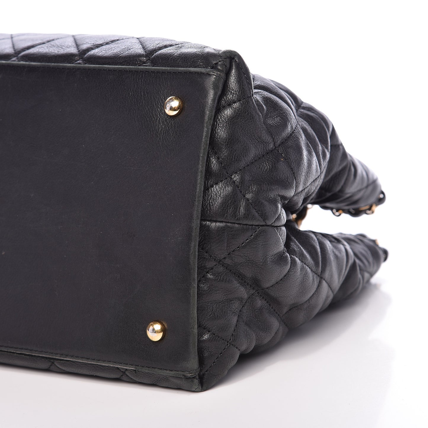 Calfskin Quilted Small Chain Me Tote Black