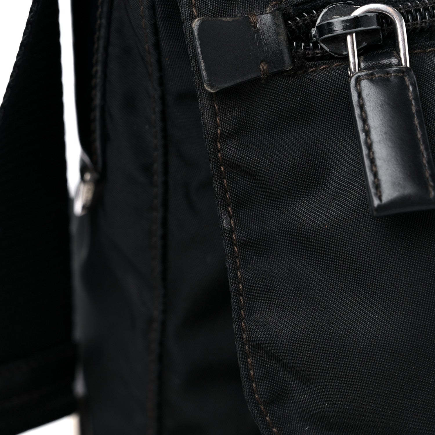 Prada Tessuto Nylon Saffiano Small Vela Messenger Black 14 of 16