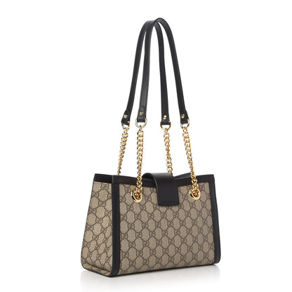 Gucci GG Supreme Monogram Small Padlock Tote Black 3 of 10