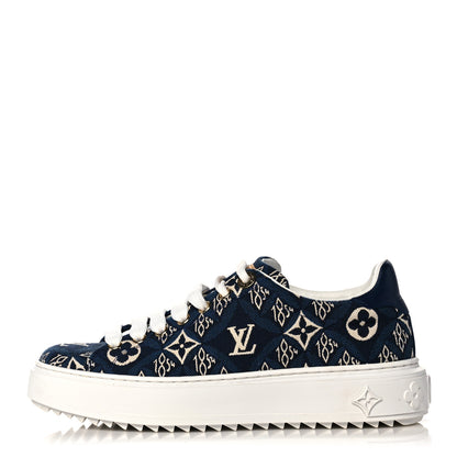 Louis Vuitton Jacquard Since 1854 Time Out Sneakers 35.5 Blue 1 of 7