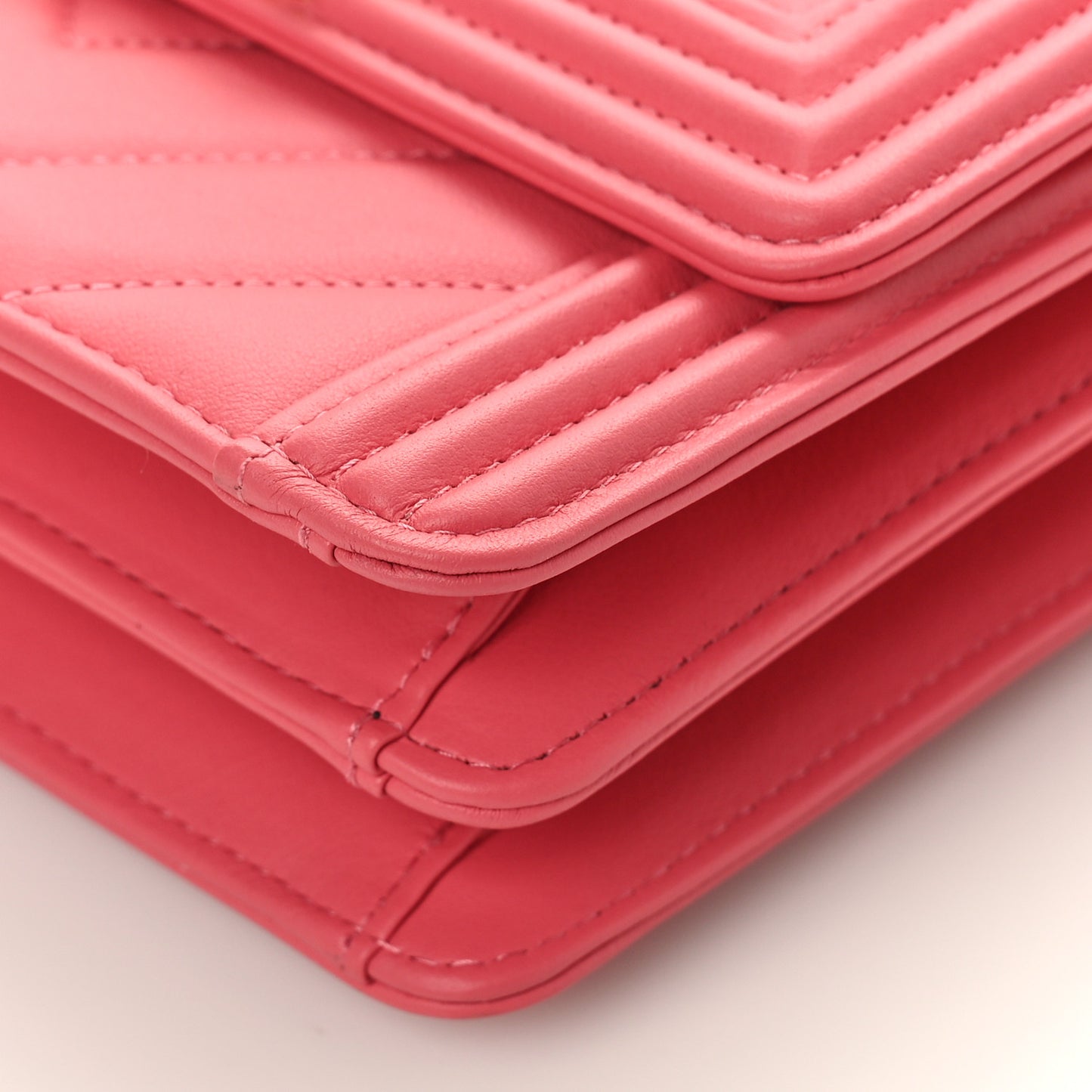 Calfskin Chevron North South Boy Flap Pink