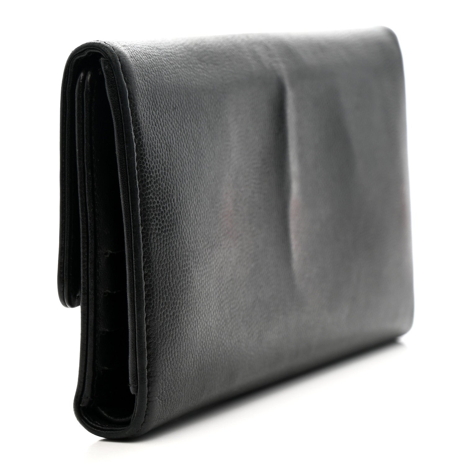 Chanel Caviar Sevruga Long Flap Wallet Black 3 of 12