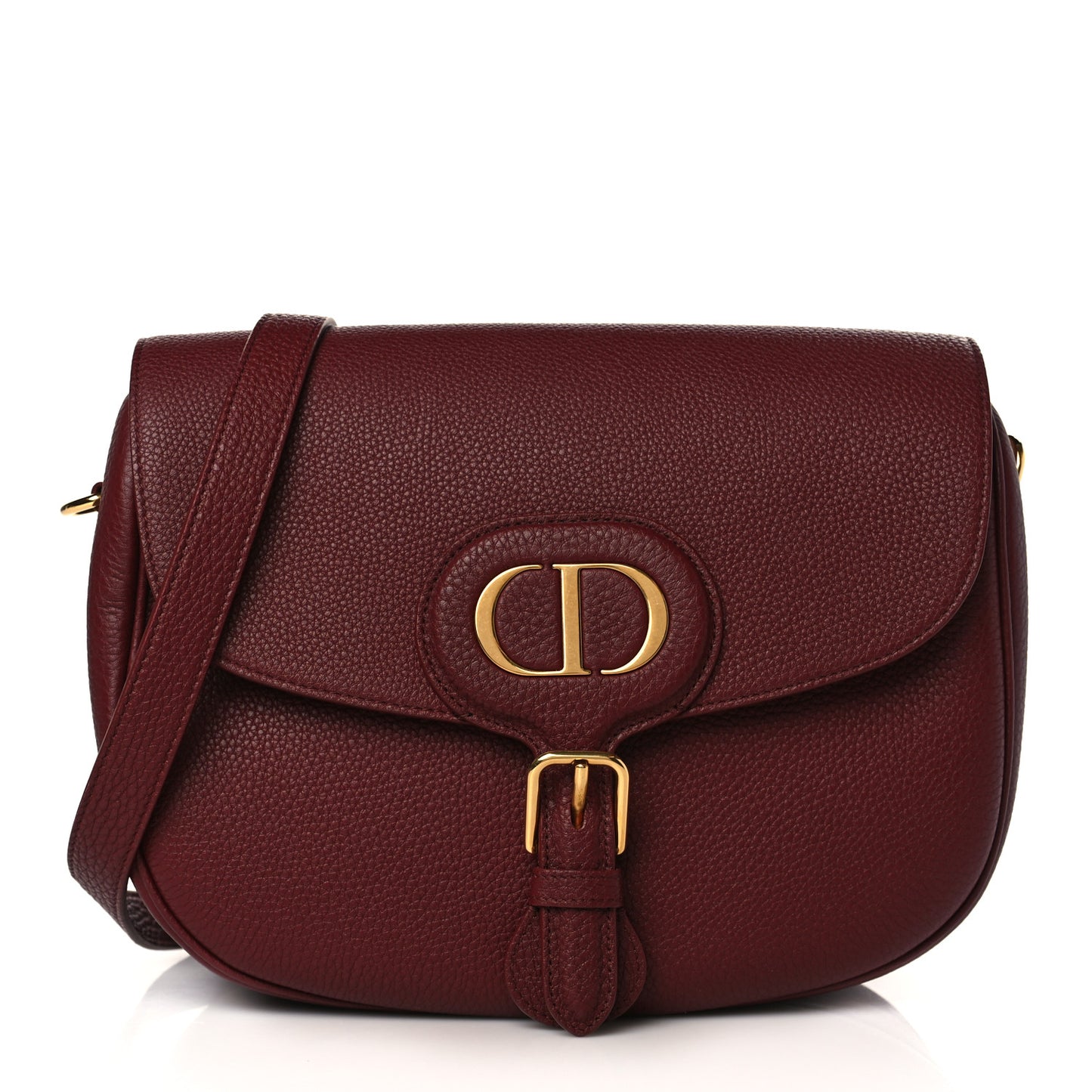 Grained Calfskin Large Bobby Flap Red Bricks