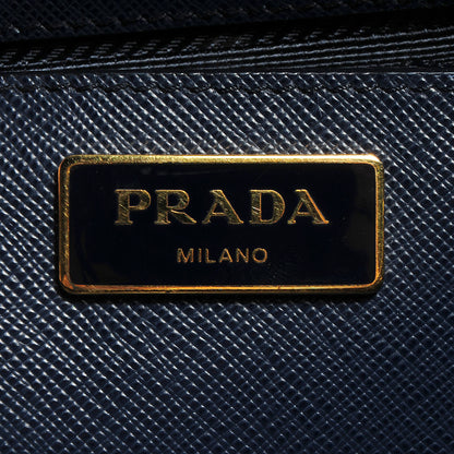 Prada Saffiano Lux Bi-Color Medium Double Zip Tote Bluette Cobalto 8 of 9