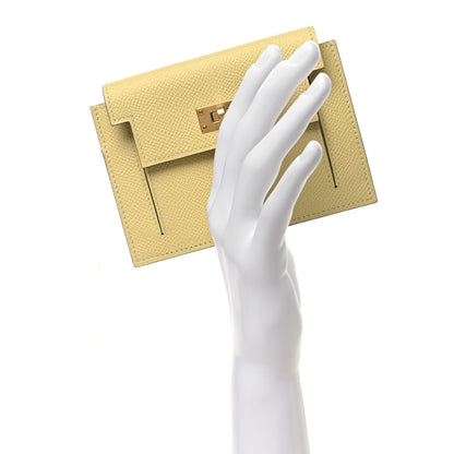 Hermes Epsom Kelly Pocket Compact Wallet Jaune Poussin 2 of 10