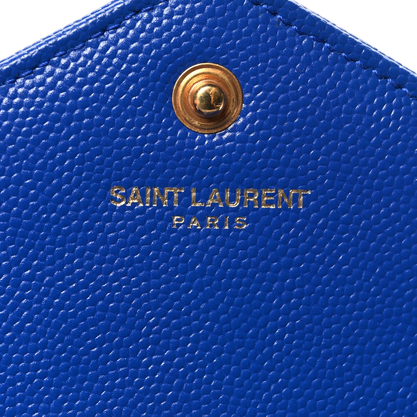 Grain De Poudre Matelasse Chevron Monogram Chain Wallet Blue Majorelle