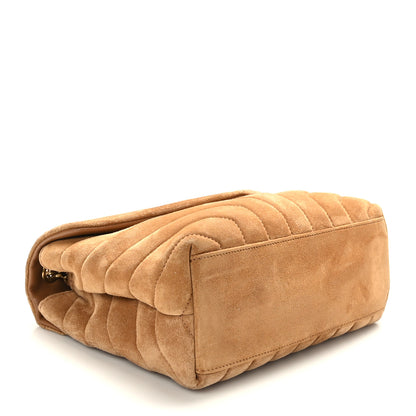Saint Laurent Suede Calfskin Y Quilted Monogram Small Loulou Chain Satchel Cinnamon 4 of 9