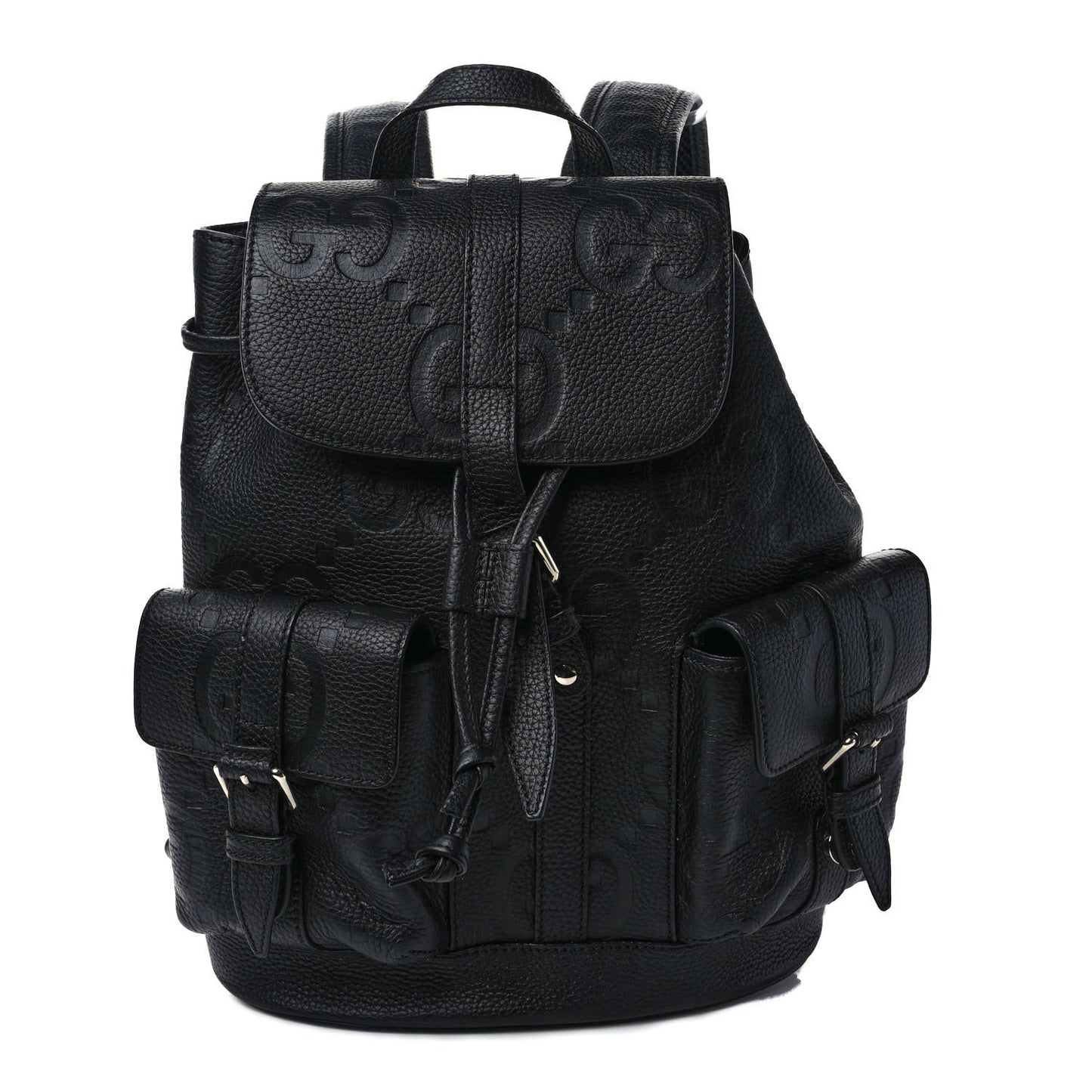 Calfskin Jumbo GG Embossed Small Backpack Black