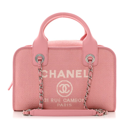 Chanel Canvas Deauville Small Bowling Bag Pink 1 of 10