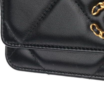 Chanel Lambskin Quilted Chanel 19 Wallet On Chain WOC Black 14 of 17
