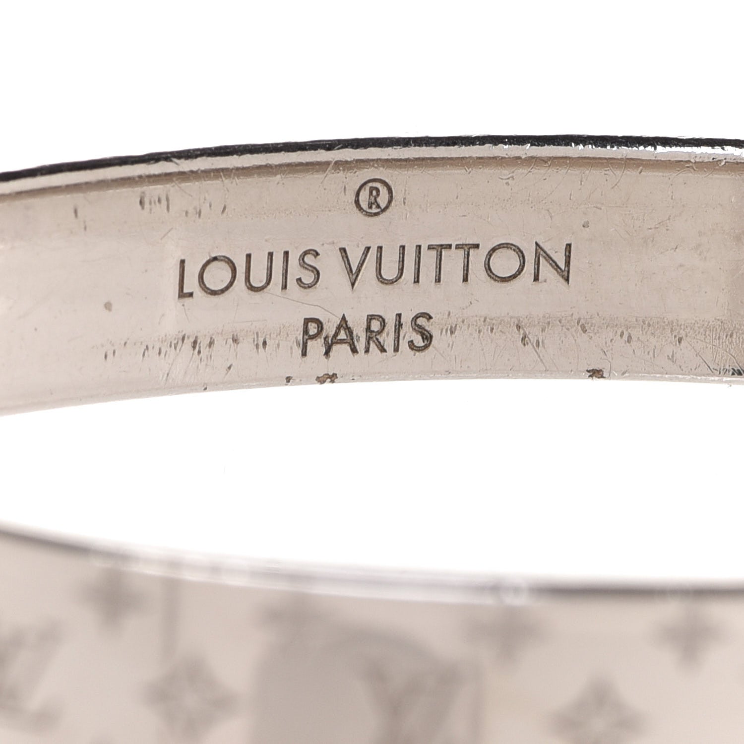 Louis Vuitton Brass Palladium Plated Nanogram Cuff M Silver 4 of 6