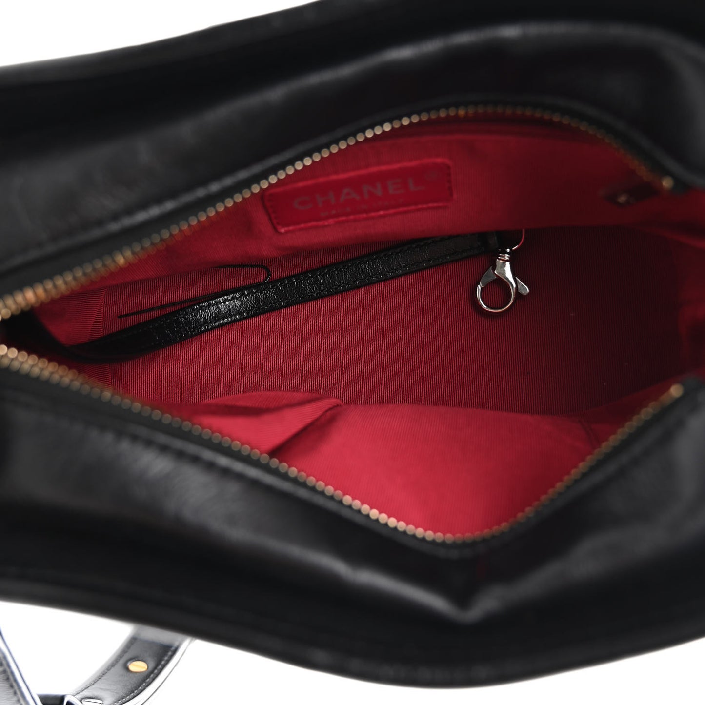 Aged Calfskin Chevron Quilted Small Gabrielle Hobo Black