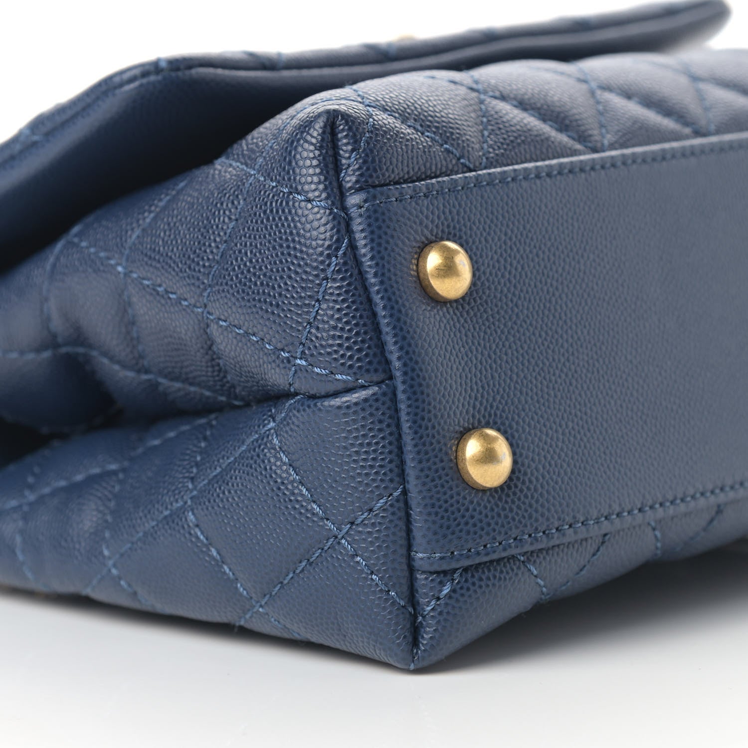 Chanel Caviar Quilted Mini Coco Handle Flap Navy Blue 8 of 12