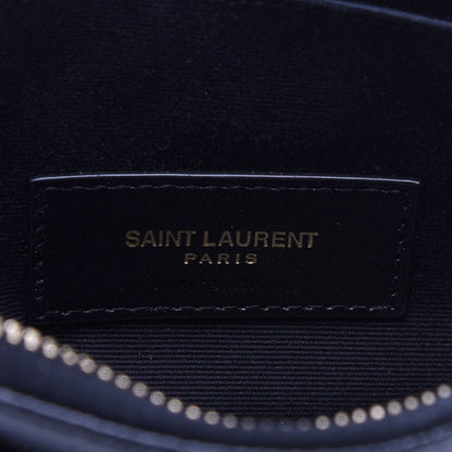 Saint Laurent Grain De Poudre Chevron Monogram Bill Pouch Black 6 of 8