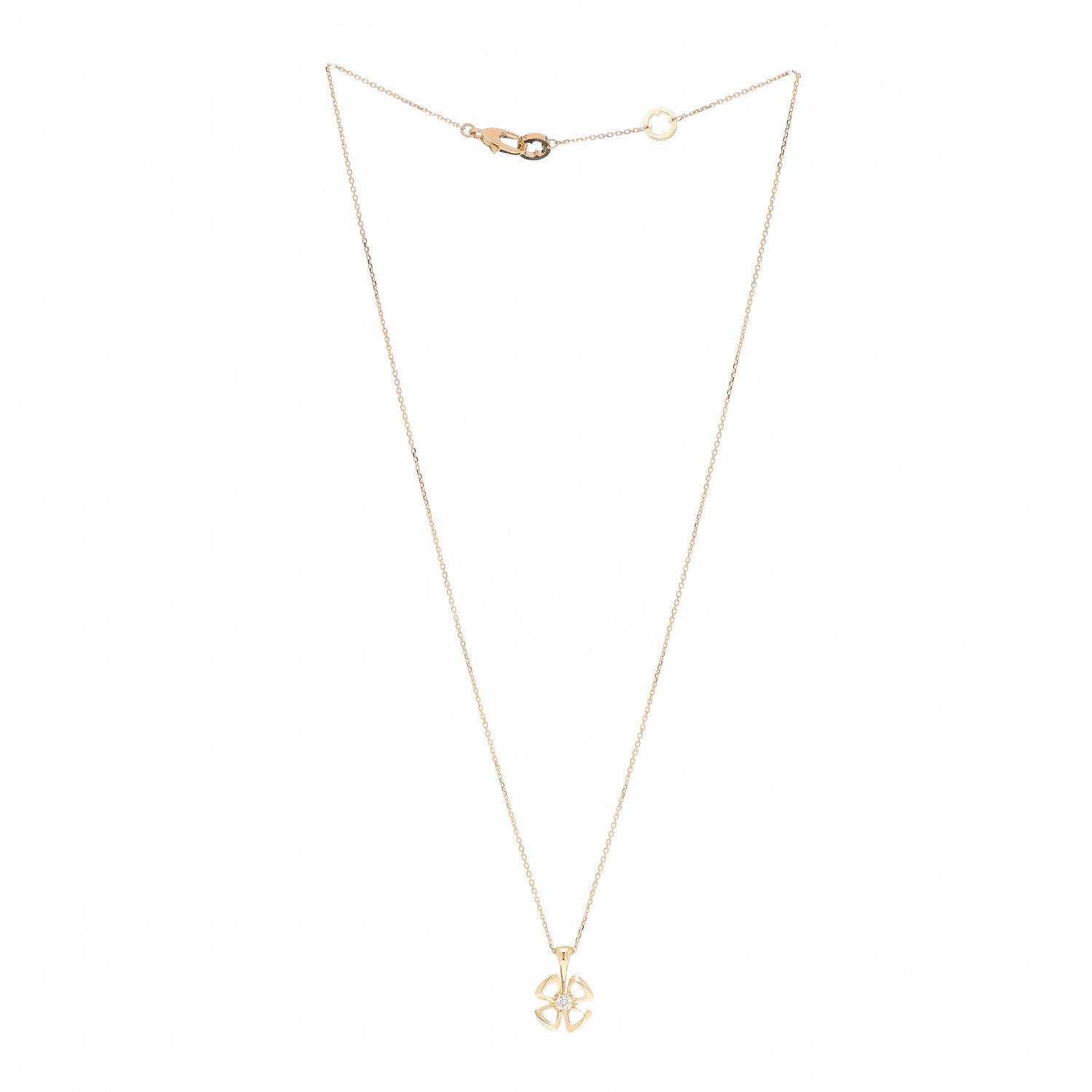 Bulgari 18K Yellow Gold Diamond Fiorever Pendant Necklace 3 of 5