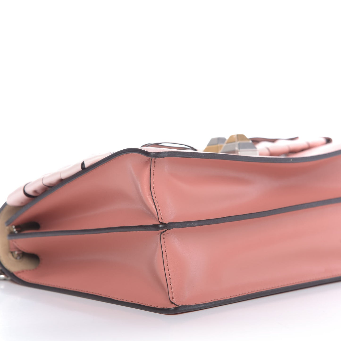 Vitello Liberty Shiny Nappa Lace Up Bow Kan I Shoulder Bag Macaron Confetto