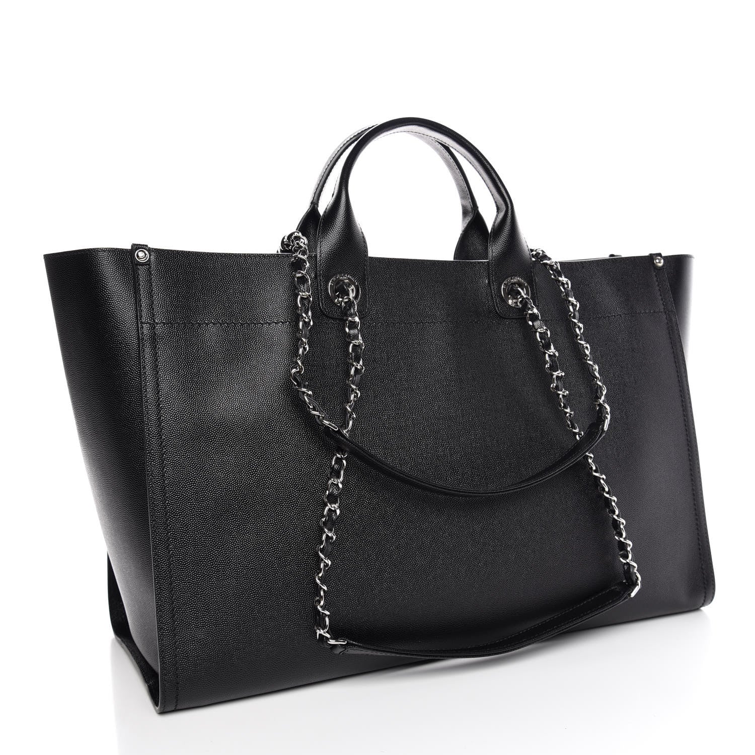 Chanel Caviar Extra Large Studded Deauville Tote Black 4 of 9
