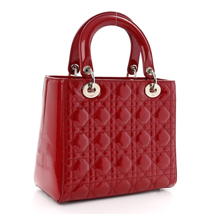 Christian Dior Patent Cannage Medium Lady Dior Red 3 of 9