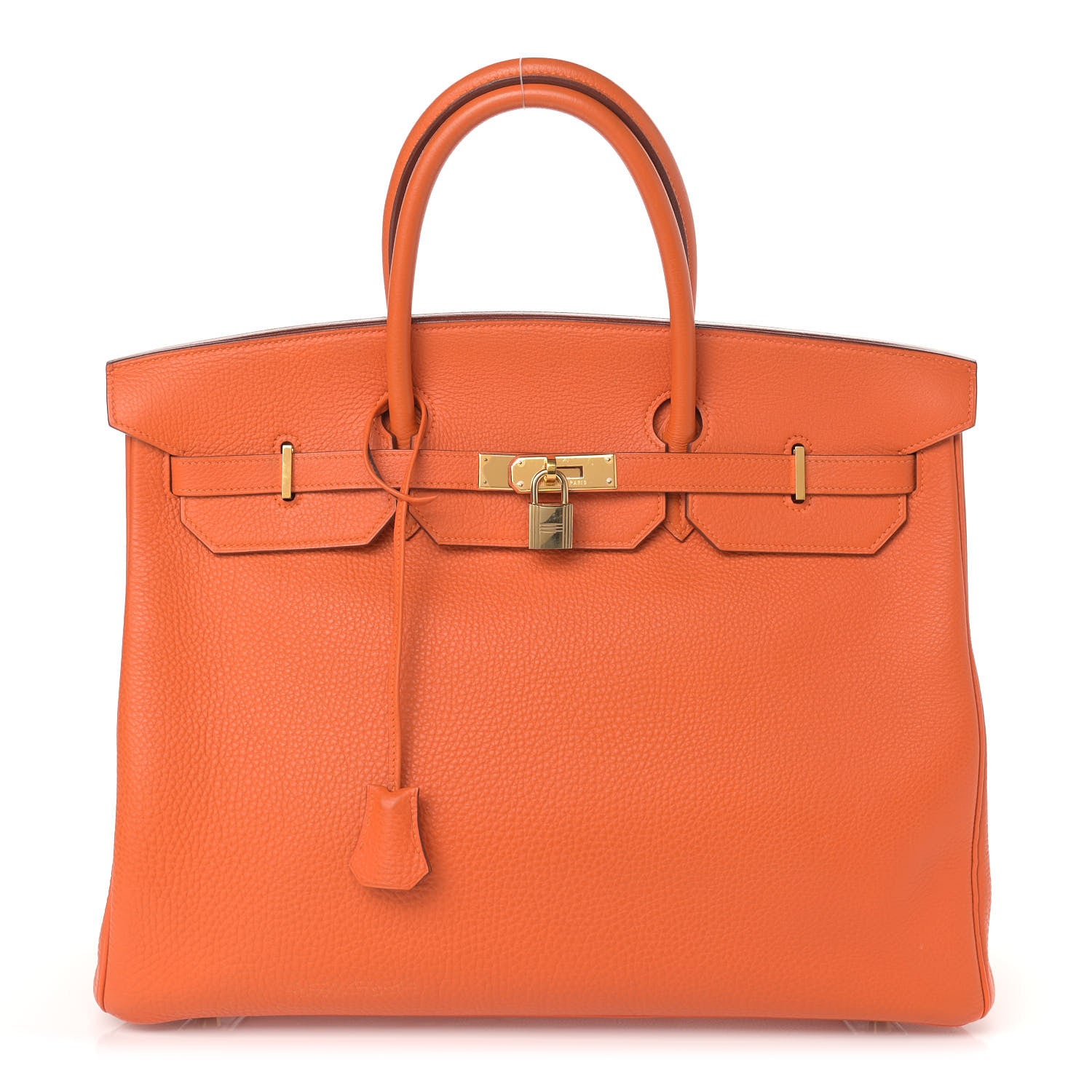 Hermes Taurillon Clemence Birkin 40 Orange 1 of 19