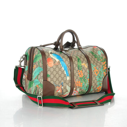 Gucci GG Supreme Monogram Tian Web Medium Duffle Beige Multicolor New Acero 3 of 8