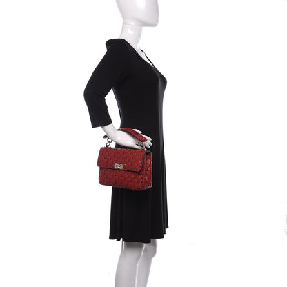 Valentino Garavani Lambskin Monochrome Medium Rockstud Spike Shoulder Bag Red 2 of 12