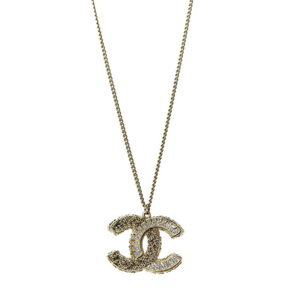 Chanel Crystal Chain CC Pendant Necklace Gold 1 of 5