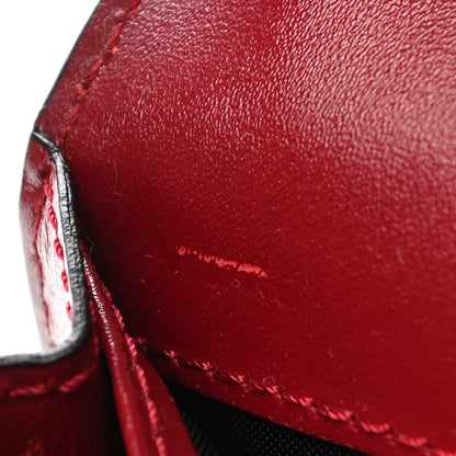 Burberry Signature Grain Calfskin Check Embossed Continental Wallet Military Red 8 of 11