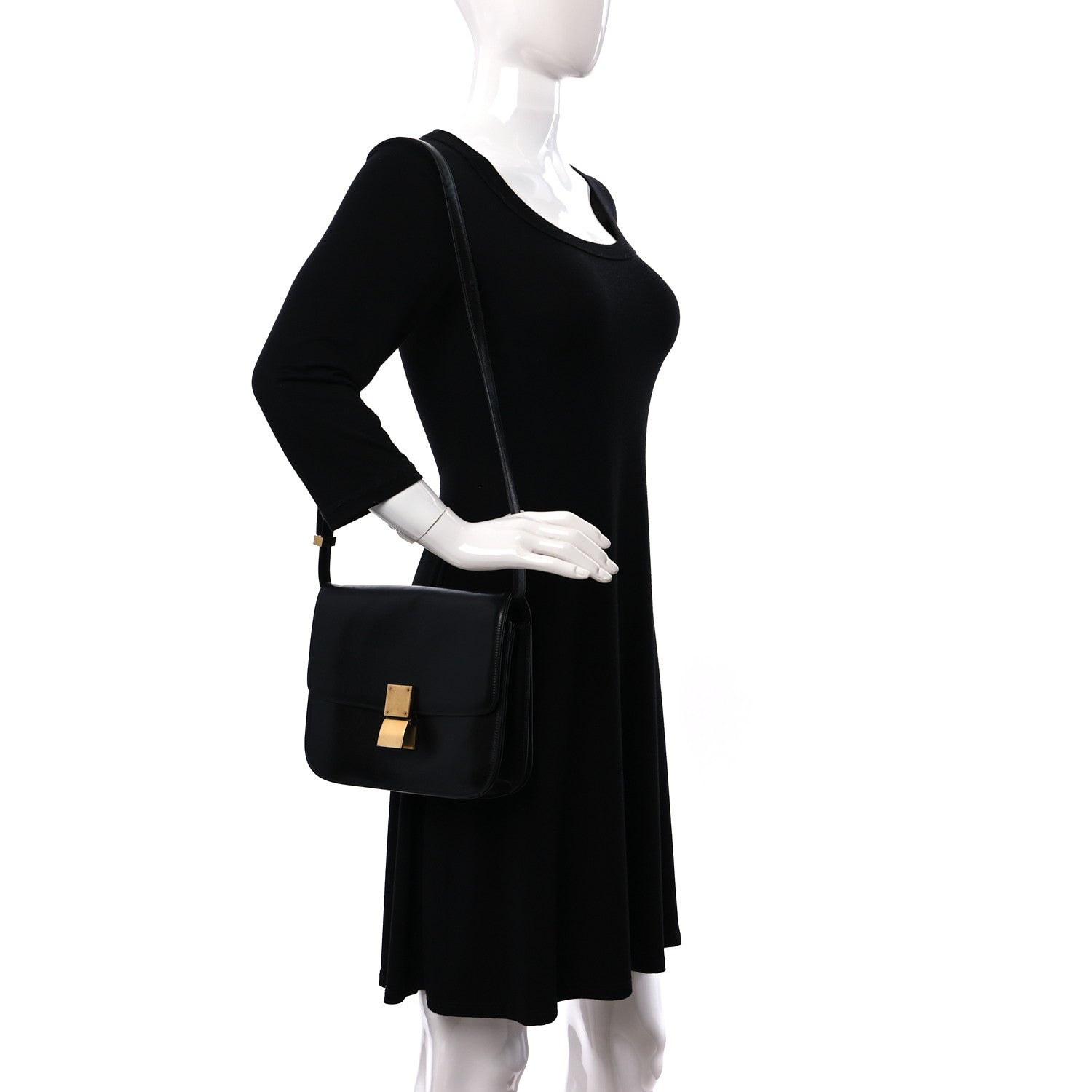 Celine Box Calfskin Medium Classic Box Flap Bag Black 2 of 11