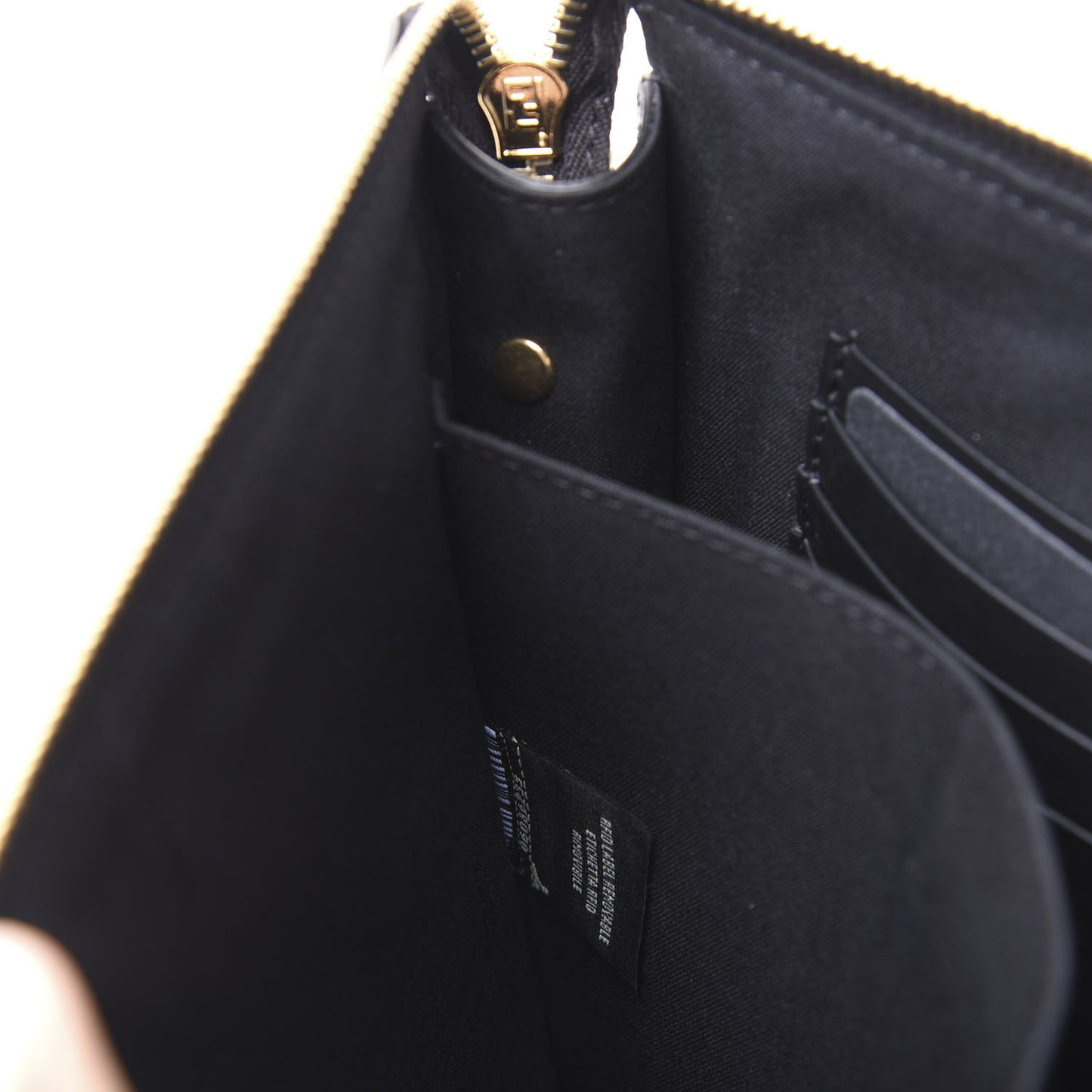 Vitello Grace Studded Karligraphy Pouch Black