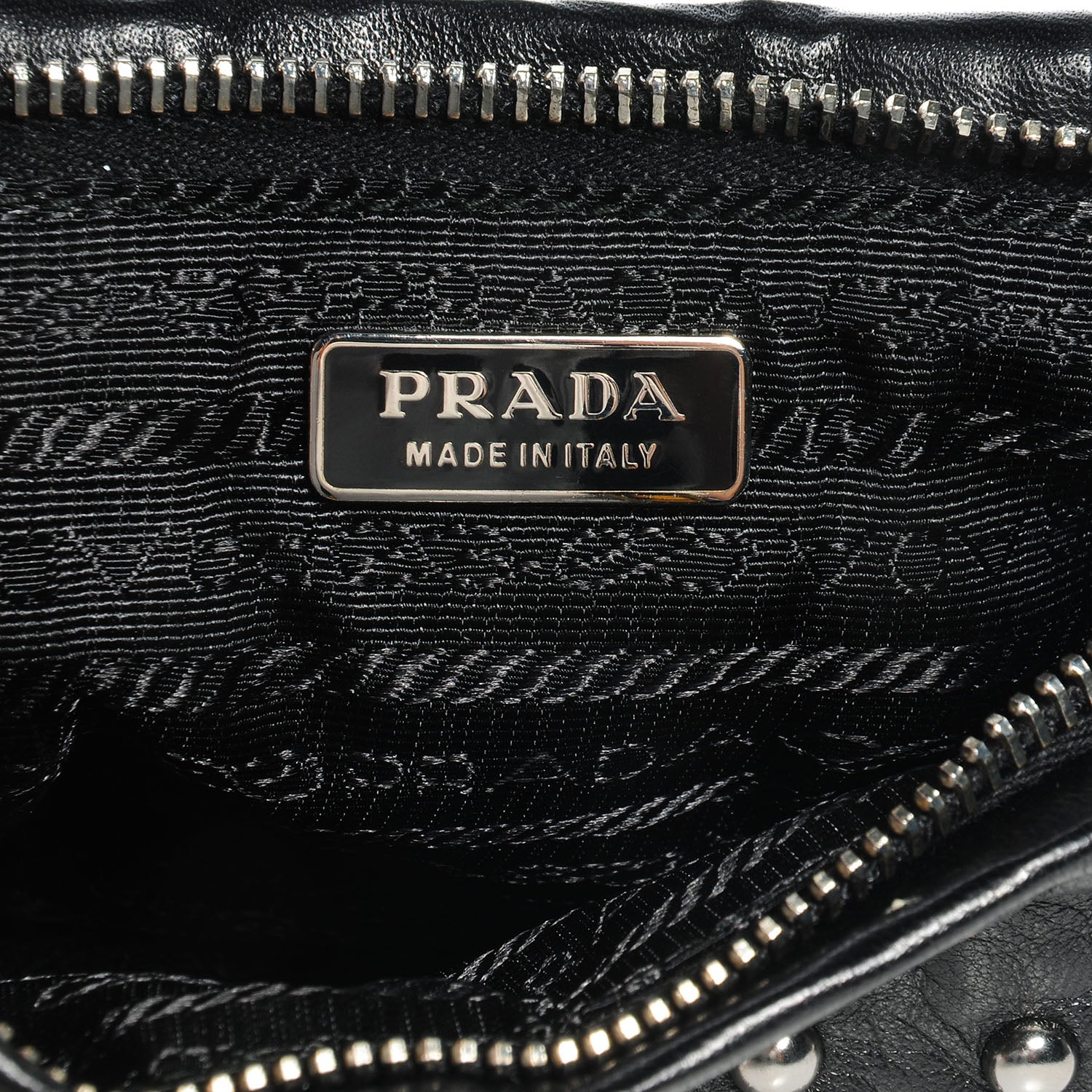 Prada Nappa Grommets Clutch Wristlet Nero Black 7 of 11