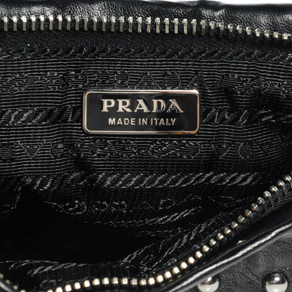 Prada Nappa Grommets Clutch Wristlet Nero Black 7 of 11