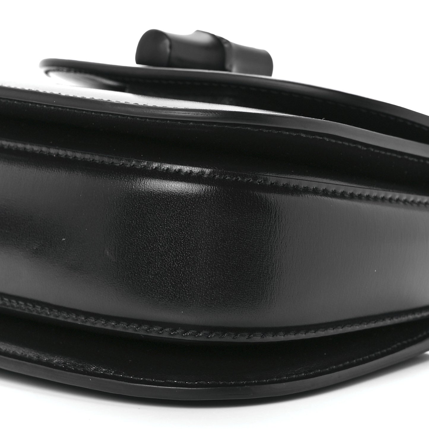 Boarded Dyana Lux Calfskin Web Monochrome Mini Bamboo 1947 Top Handle Bag Black