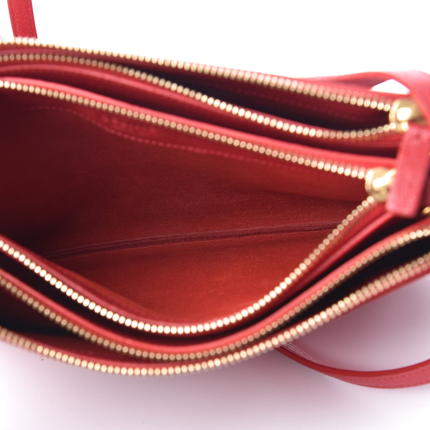 Goatskin Large Trio Crossbody Bag Scarlet