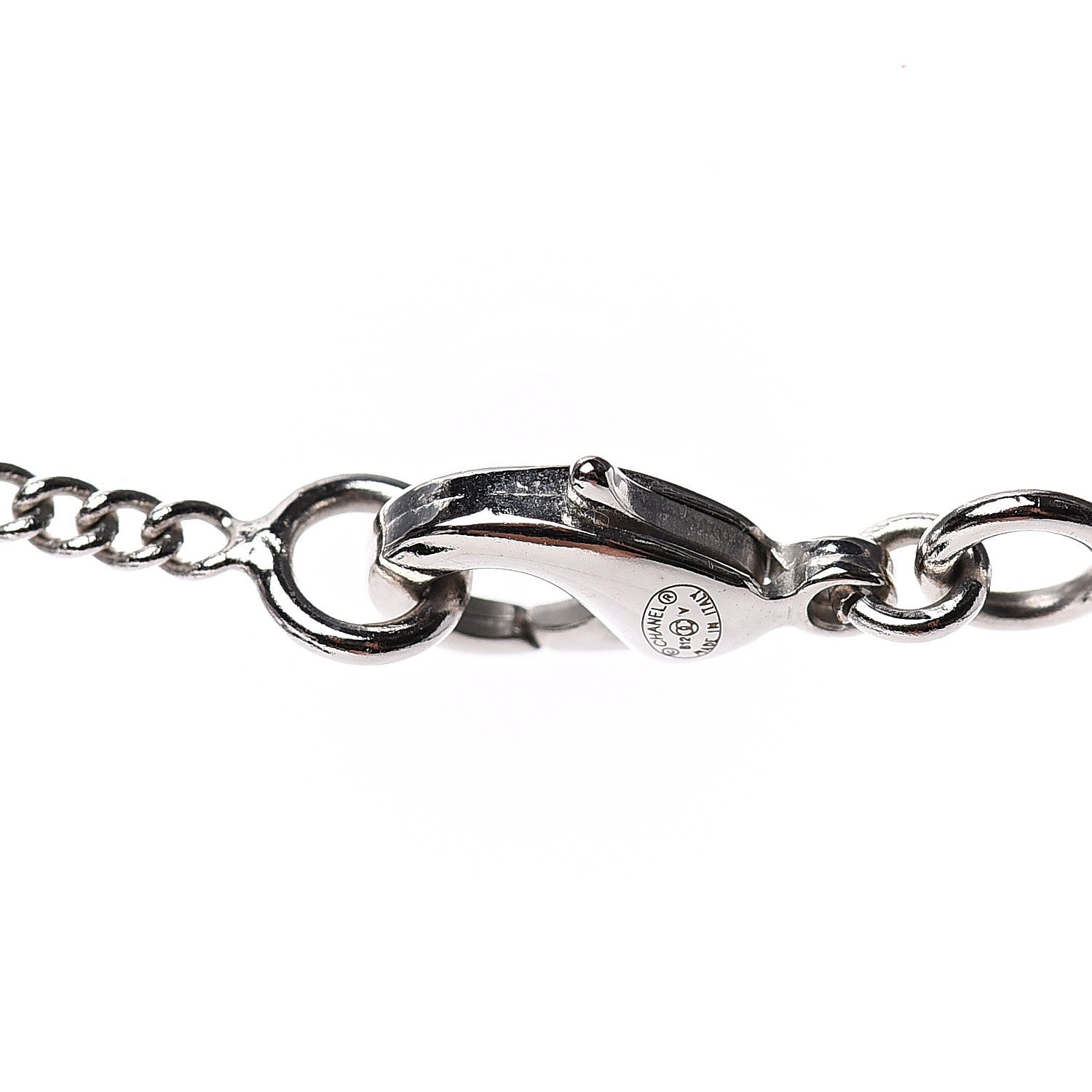 Chanel Crystal CC Necklace Silver 3 of 3