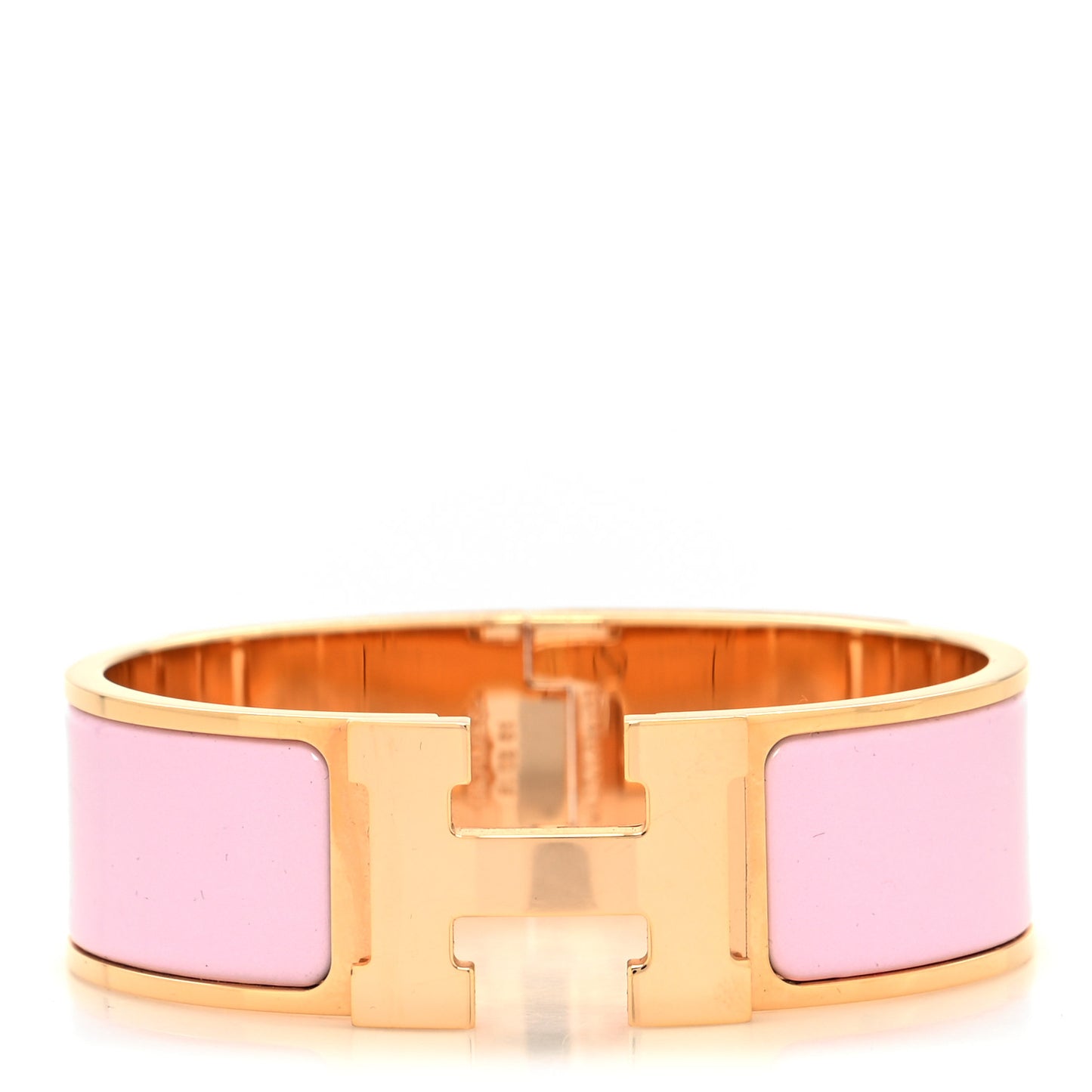 Enamel Wide Clic Clac H Bracelet PM Rose Dragee