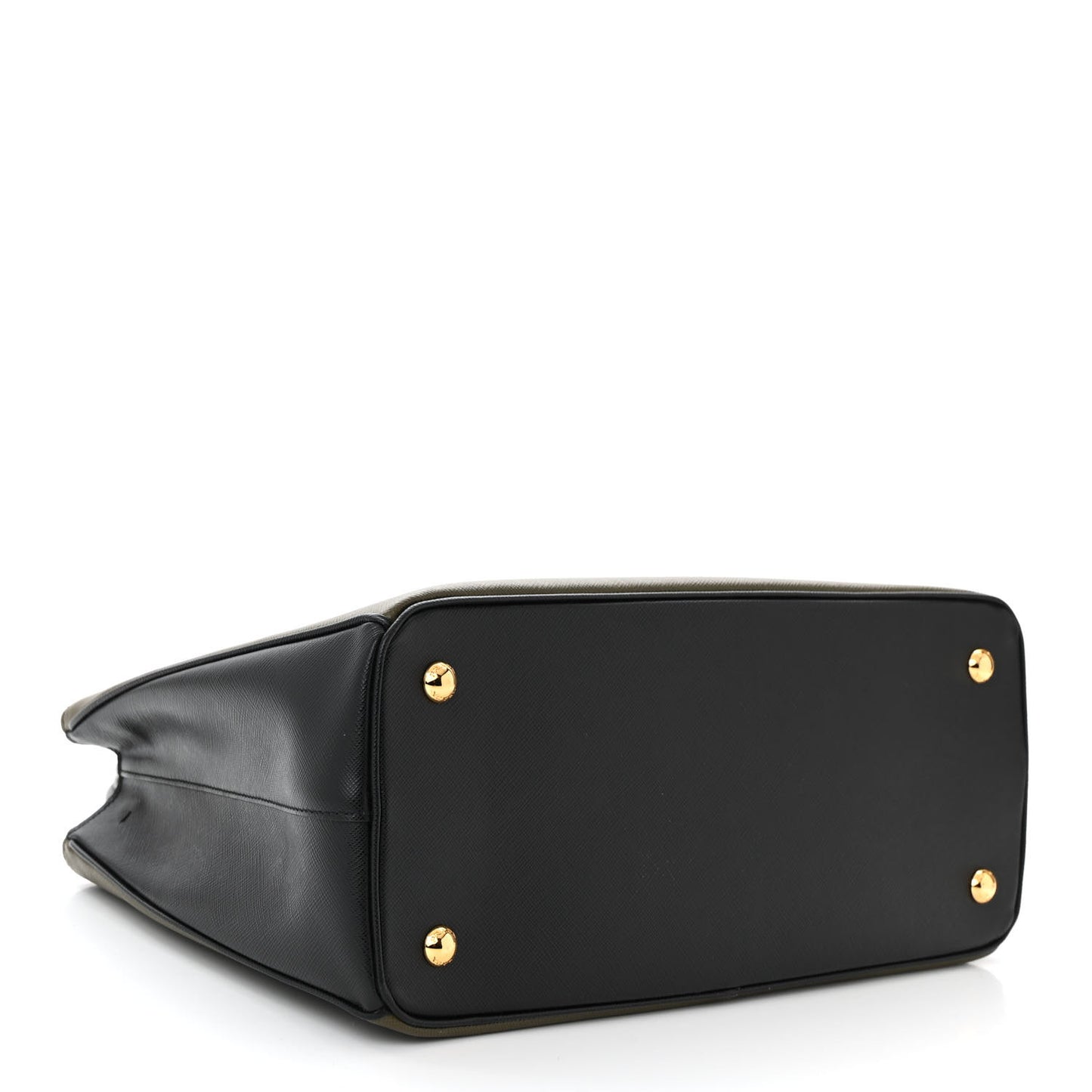 Saffiano Lux Bi-Color Medium Tote Militare Black