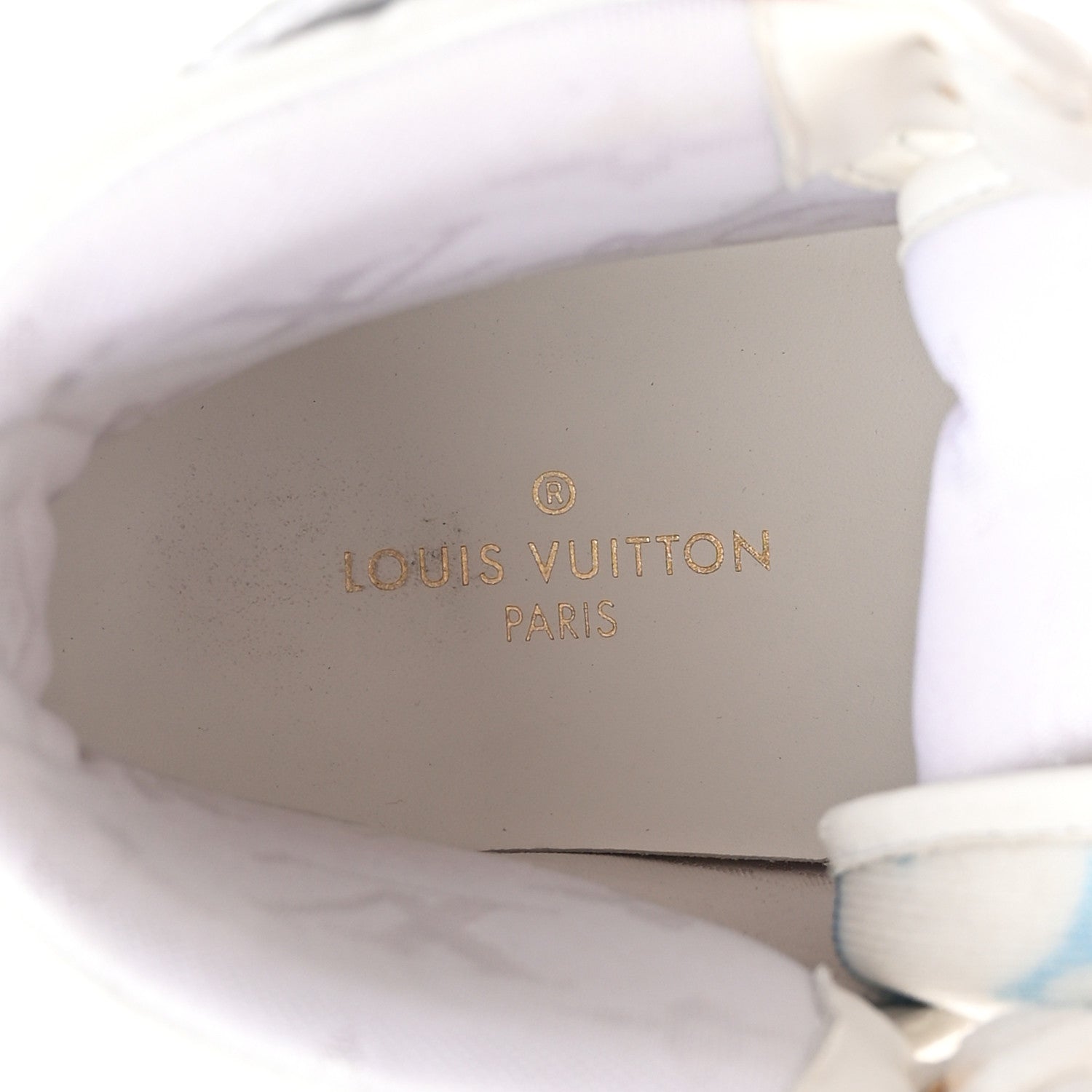 Louis Vuitton Calfskin Nylon Mesh Monogram Womens Boombox High Top Sneakers 37 Bleu Rose 9 of 10