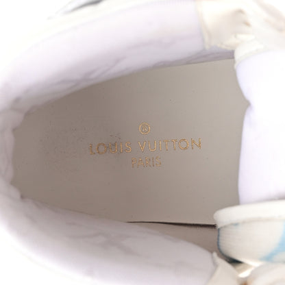 Louis Vuitton Calfskin Nylon Mesh Monogram Womens Boombox High Top Sneakers 37 Bleu Rose 9 of 10