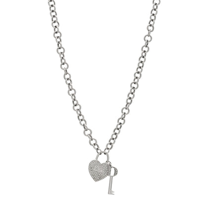 Christian Dior Crystal Heart and Key Necklace 1 of 3
