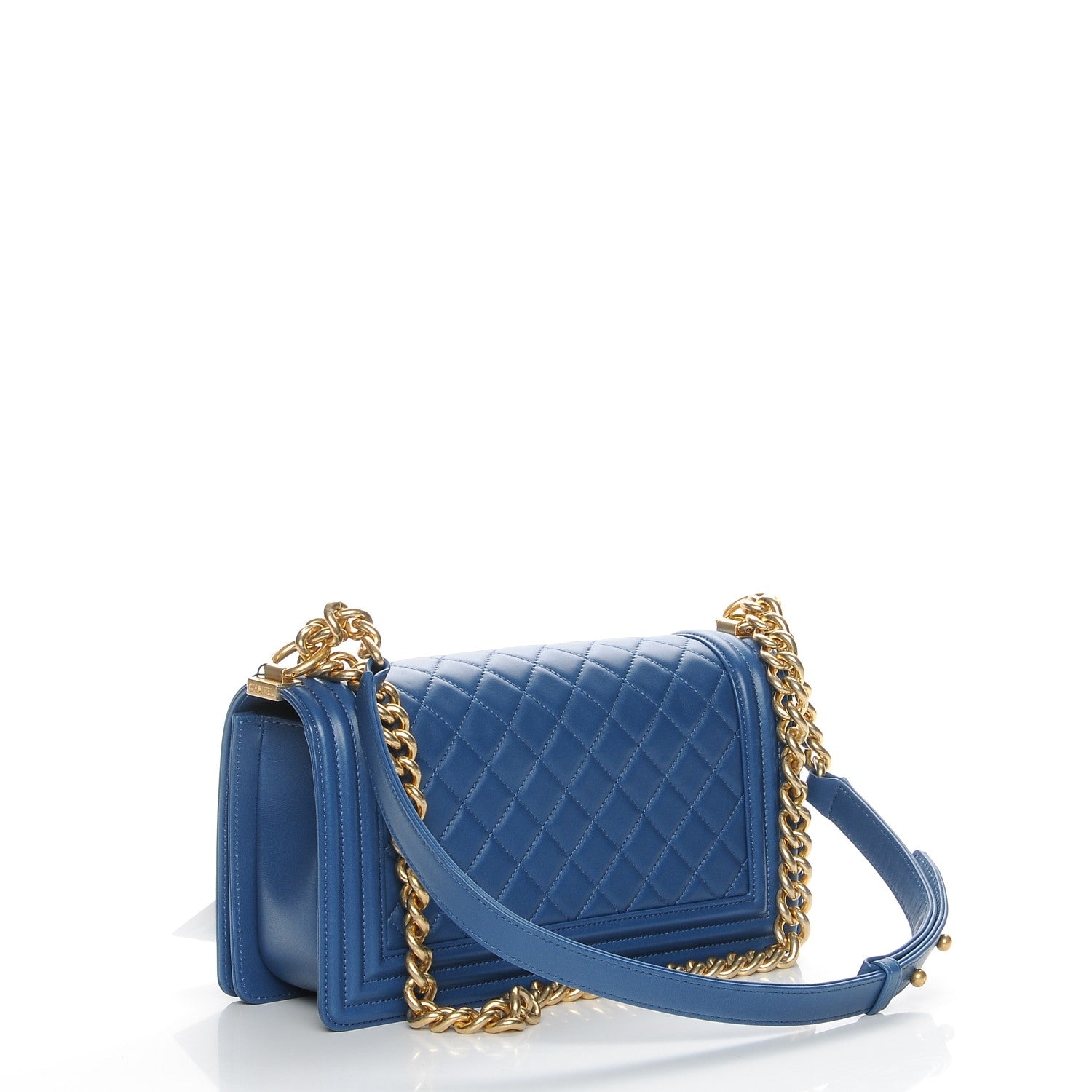 Chanel Lambskin Quilted Medium Boy Flap Blue 3 of 8
